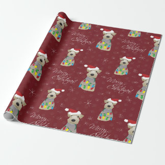 Papel De Regalo Pasta de miedo galés imprime Navidades rojos