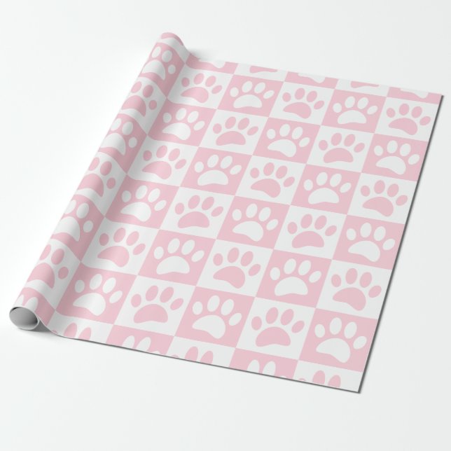 Papel De Regalo Pasta Pastel Rosa Y Blanca De Perro En Personaliza (Desenrollado)