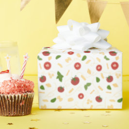Papel De Regalo Pasta Roja Verde Tomate Albahaca