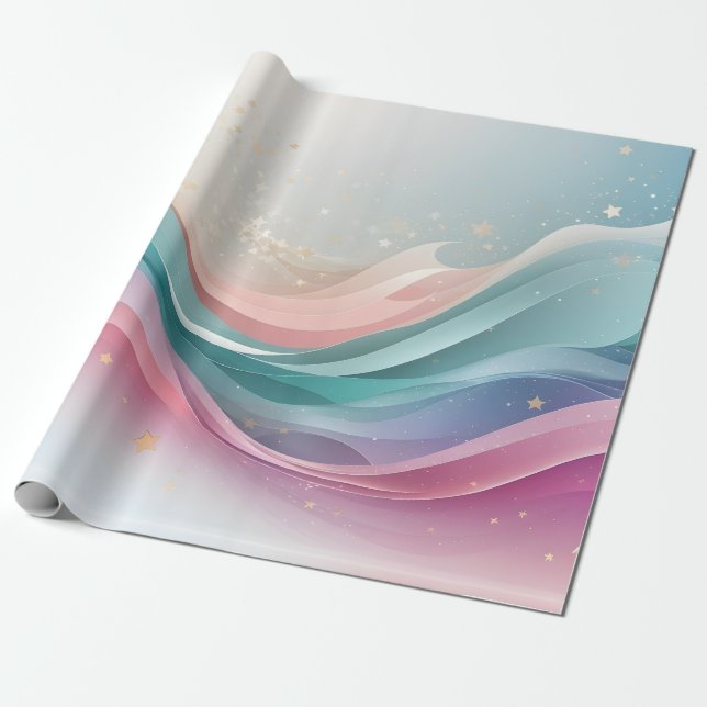 Papel De Regalo Pastal lindo con estrella (Desenrollado)