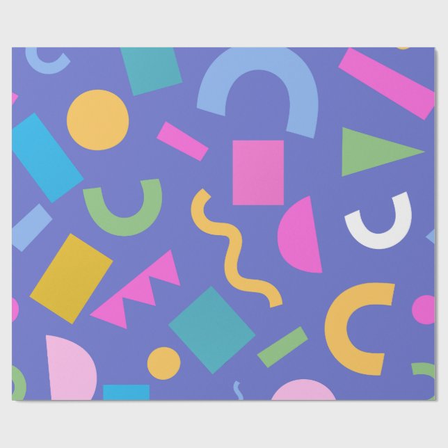 Papel De Regalo Pastel Abstract Shapes Pattern Design (Superficie plana)