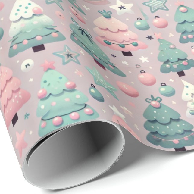 Papel De Regalo Pastel Adorable Preteen Christmas Tree Holiday (Subido por el creador)