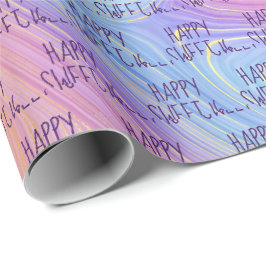 Papel De Regalo Pastel Arcoiris Swirl Sweet 16