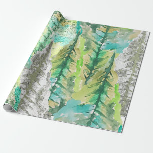 Papel De Regalo Pastel Artista Colorido Árbol de Pino