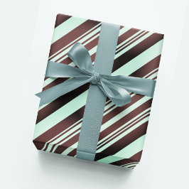 Papel De Regalo Pastel Bebé Azul Espresso Brown Stripe Moderno Boh