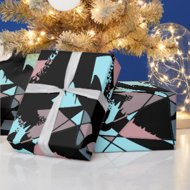 Papel De Regalo Pastel Black Blue Pink Grey abstract 