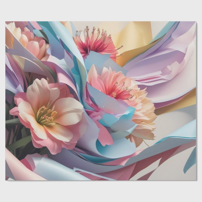 Papel De Regalo Pastel Bloom Whirl (Superficie plana)