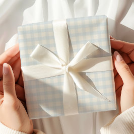 Papel De Regalo Pastel Blue Gingham