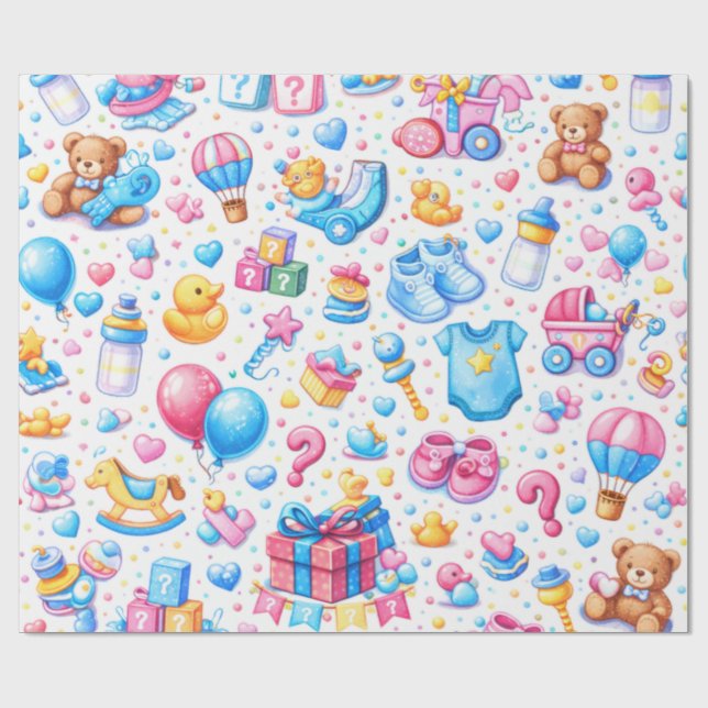 Papel De Regalo Pastel Blue Pink Toys (Superficie plana)
