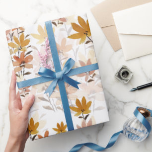 Papel De Regalo Pastel Boho Mustard Flores salvajes amarillas