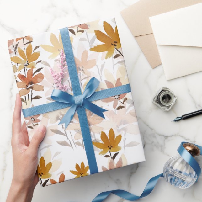 Papel De Regalo Pastel Boho Mustard Flores salvajes amarillas (Regalar)