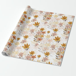 Papel De Regalo Pastel Boho Mustard Flores salvajes amarillas
