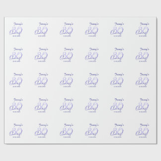 Papel De Regalo Pastel celebra 30 cumpleaños nombre elegante púrpu