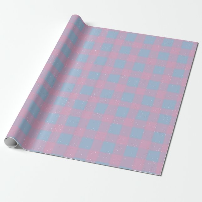 Papel De Regalo Pastel Checkered Gingham (Desenrollado)