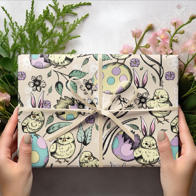 Papel De Regalo Pastel Chicas de Pascua y Arejas Confitadas, Huevo (Subido por el creador)