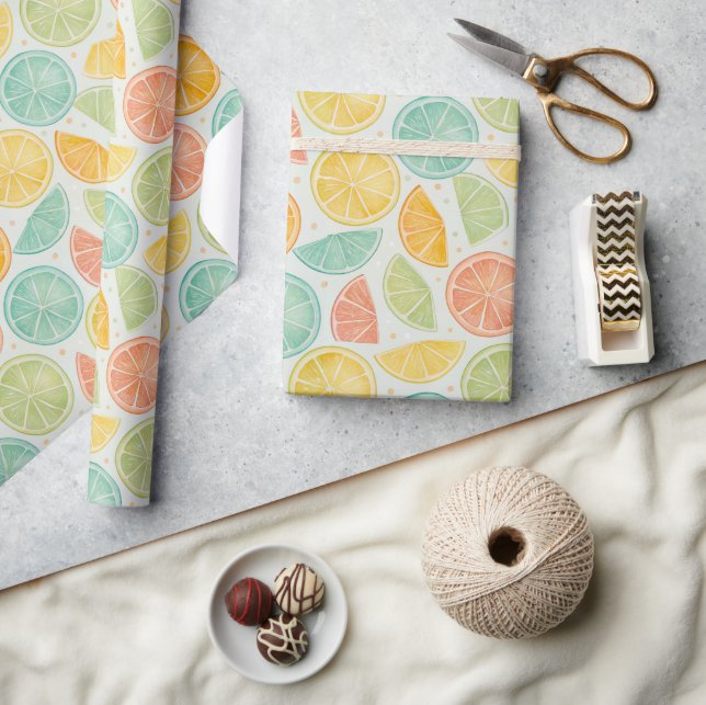 Papel De Regalo Pastel Citrus Polka Dot Gift Wrap (Artesanía)