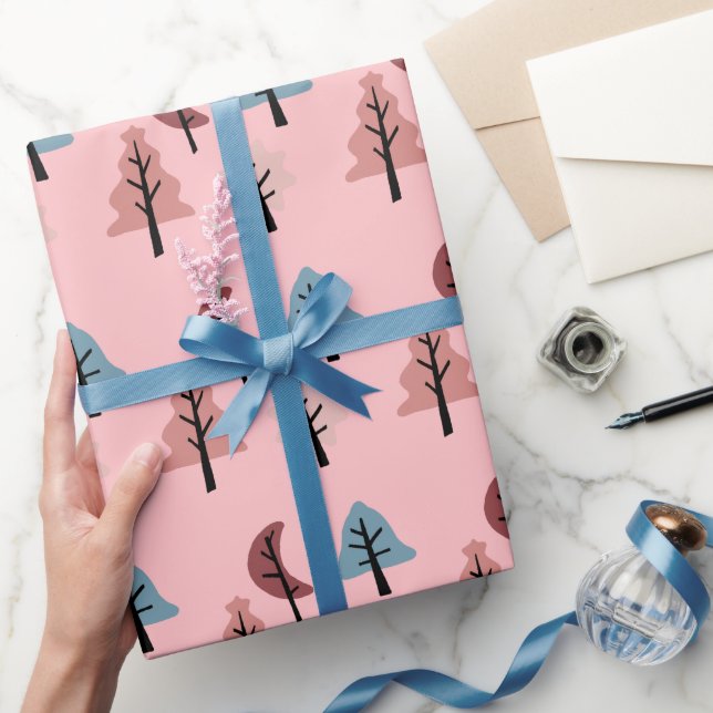 Papel De Regalo Pastel de árbol de galletas rosadas (Regalar)