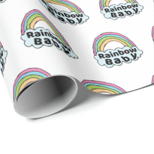 Papel De Regalo Pastel de bebé arcoiris bendiciendo milagro de na