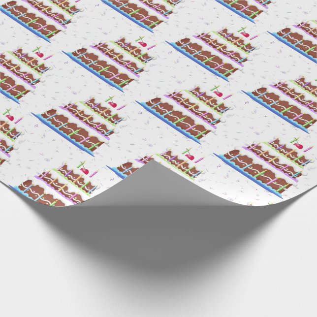 Papel De Regalo Pastel de cumpleaños con Confetti (Esquina)