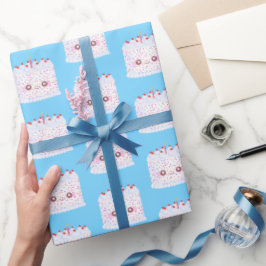 Papel De Regalo Pastel de cumpleaños con espoleta de espuma blanca