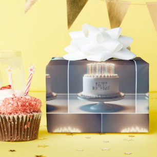 Papel De Regalo Pastel de cumpleaños con muchas velas