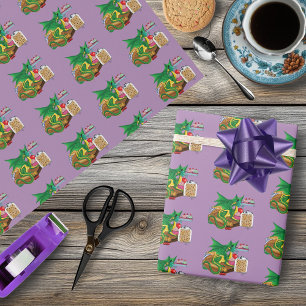 Papel De Regalo Pastel de Dragón Verde