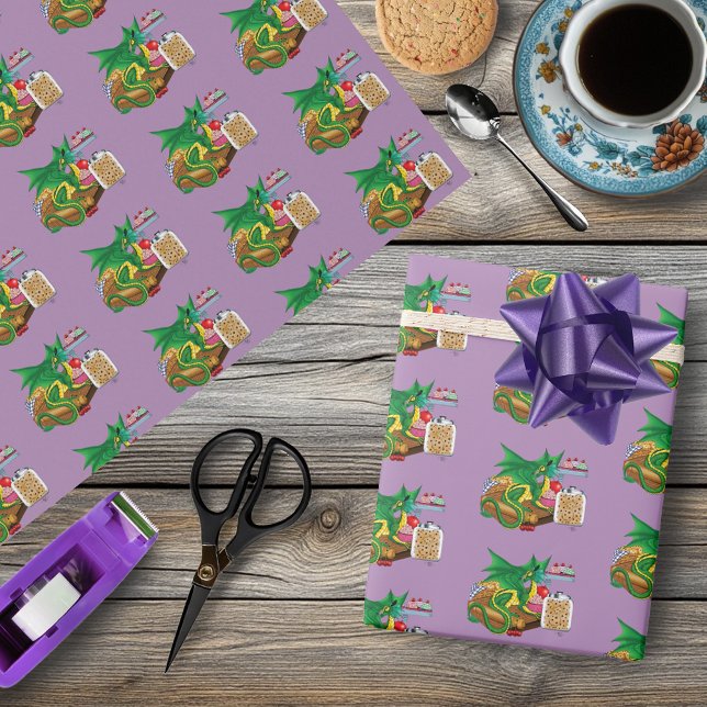 Papel De Regalo Pastel de Dragón Verde (Subido por el creador)