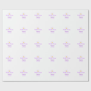 Papel De Regalo Pastel de flor púrpura dama de honor equipo de nov