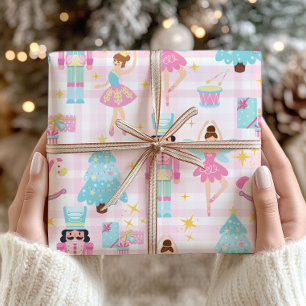 Papel de regalo pastel de Navidad del ballet del C
