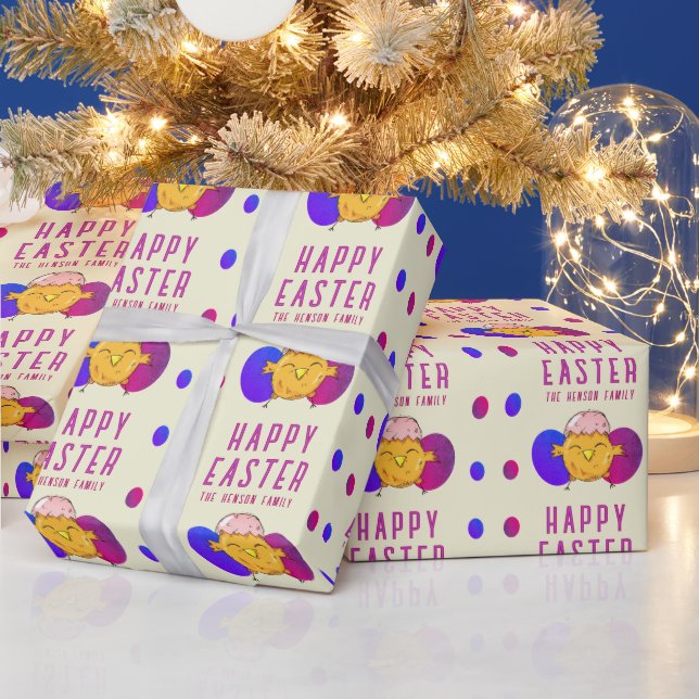 Papel De Regalo Pastel de Pascua y Huevos Felices Fiestas de Pascu (Vacaciones)