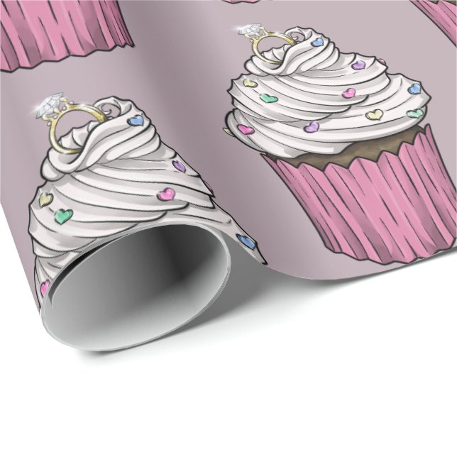 Papel De Regalo Pastel de propuesta dulce (Esquina del rollo)