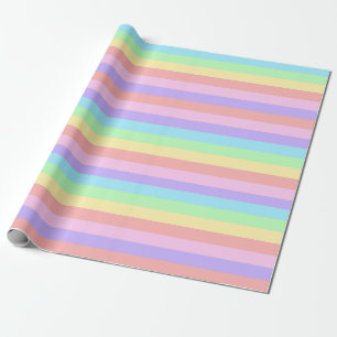 Papel De Regalo Pastel de rayas arcoiris Fairy Kei Cumpleaños