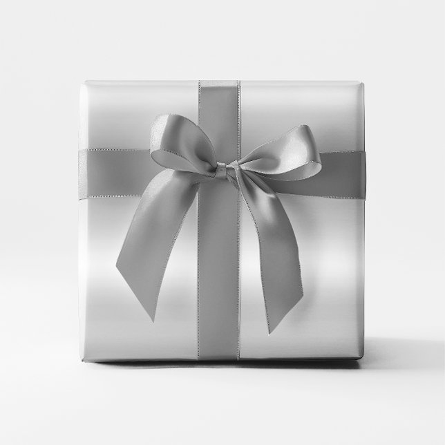 Papel De Regalo Pastel Faux Silver Gray Relieve metalizado Ombre (Pastel Faux Silver Grey Foil Ombre Wrapping Paper)