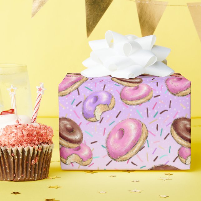 Papel De Regalo Pastel Fiesta Dulces Donuts Cumpleaños (Fiesta de cumpleaños )
