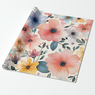 Papel De Regalo Pastel Floral Fantasía