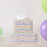 Papel De Regalo Pastel Flowers Stripes Bridal Baby Shower Chicas<br><div class="desc">Bonito pastel de colores rosa,  amarillo,  azul,  verde con rayas y flores en este papel de envoltura. Perfecto para duchas nupciales,  duchas para bebés,  cumpleaños de chicas y más.</div>