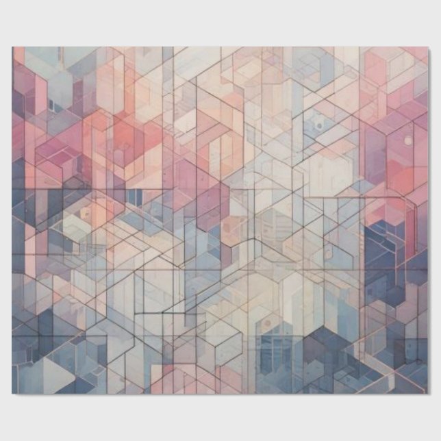 Papel De Regalo Pastel Geometric Dream – Modern Abstract Pattern  (Superficie plana)