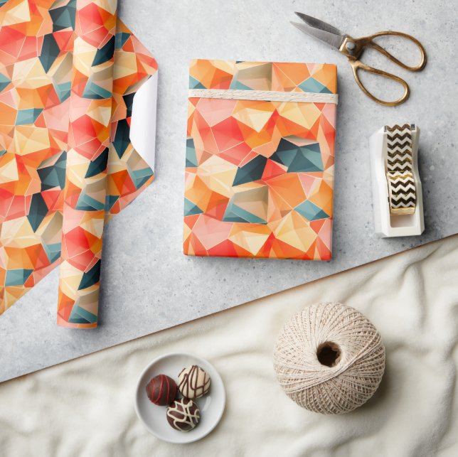 Papel De Regalo Pastel Geometric Pop | Fiesta Wrapping Paper Roll (Artesanía)