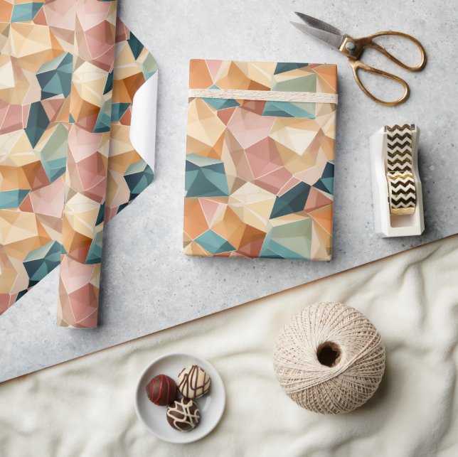Papel De Regalo Pastel Geometric Pop | Jewel Wrapping Paper Roll (Artesanía)