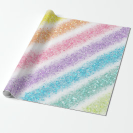 Papel De Regalo Pastel Glitter Rainbow
