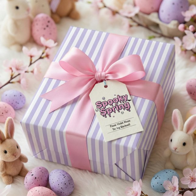 Papel De Regalo Pastel Goth Easter Lavender Striped Alternative (Pastel Goth Easter Lavender Striped Alternative Wrapping Paper)