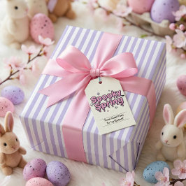 Papel De Regalo Pastel Góthico Pascua de Resurrección Lavanda Raya