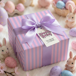 Papel De Regalo Pastel Góthico Pascua Rosa Lavanda Rayado 