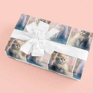 Papel De Regalo Pastel Kitten y Cachorro