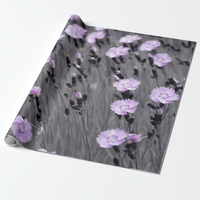 Papel De Regalo Pastel Lilac Wildflowers (Desenrollado)
