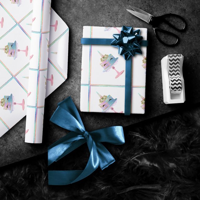 Papel De Regalo Pastel magico unicornio | Fiesta de acuarela de fa (Subido por el creador)