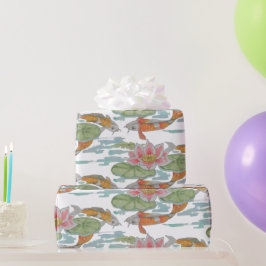 Papel De Regalo Pastel Naranja Koi Fish Pink Flower Spring Garden