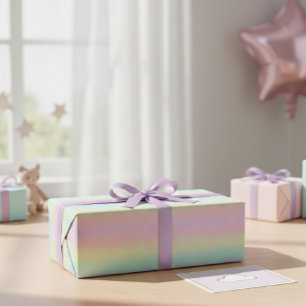 Papel De Regalo Pastel Ombre Rainbow Wrapping Paper