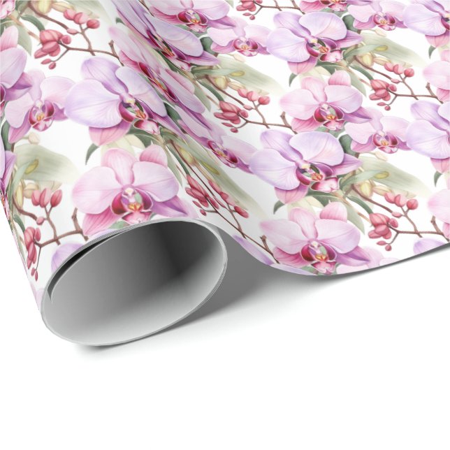 Papel De Regalo Pastel Orchids (Esquina del rollo)