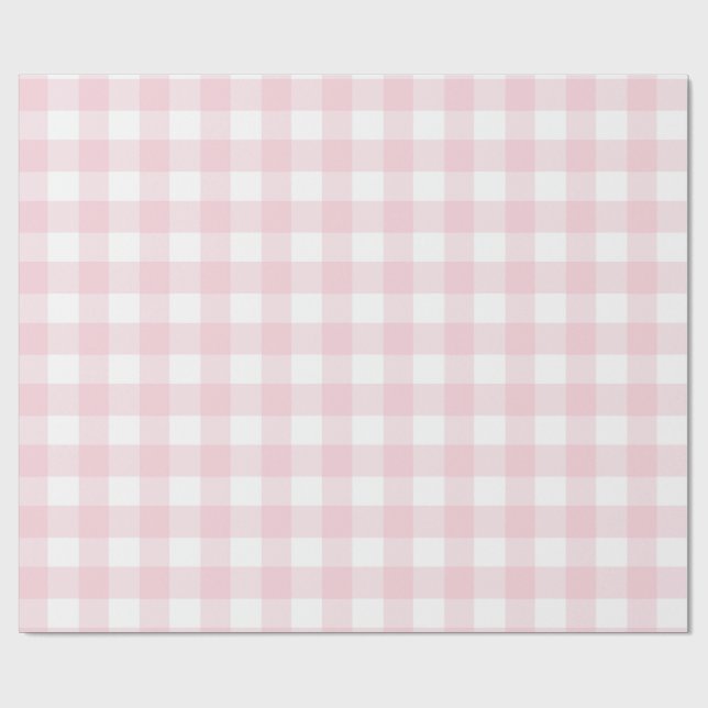 Papel De Regalo Pastel Pastel Bufalo Rosado Check Regalo (Superficie plana)